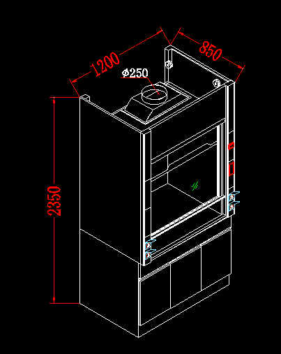 All Steel Fume Hood Acid Alkali Resistant Laboratory Fume Cupboard For Chemistry Lab School Hospital