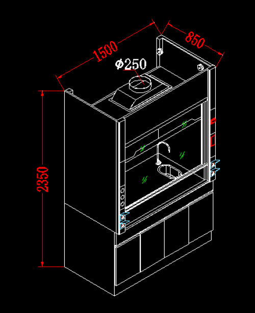 All Steel Fume Hood Acid Alkali Resistant Laboratory Fume Cupboard For Chemistry Lab School Hospital