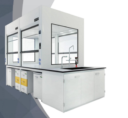 Modular Laboratory Bench with Mobile Storage Cabinets for Scientific Laboratories