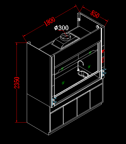 All Steel Fume Hood Acid Alkali Resistant Laboratory Fume Cupboard For Chemistry Lab School Hospital